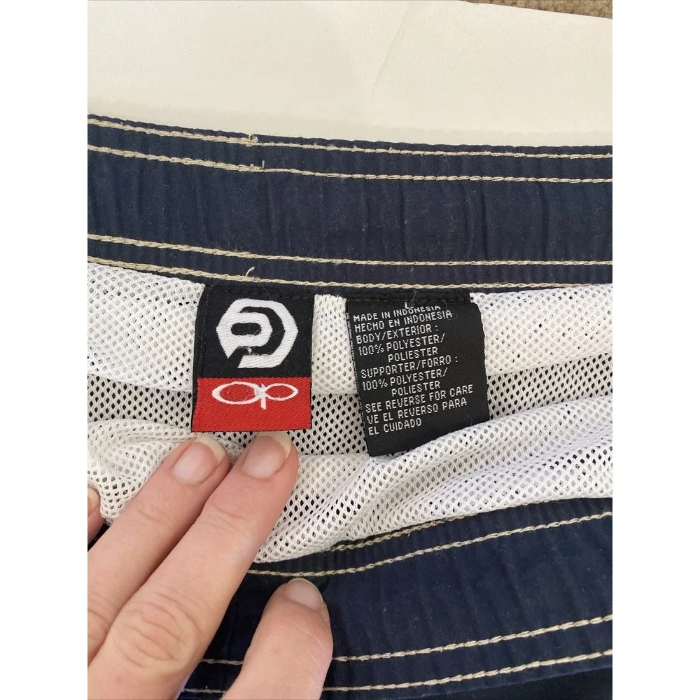 Vintage Ocean Pacific OP Board Shorts Surf Swim Trunks‎ Mens Size L Drawstring